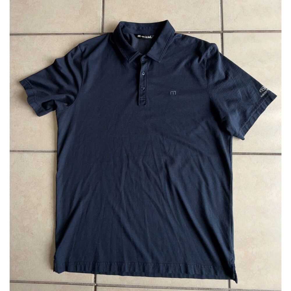 TravisMathew Mens XL Navy Blue Polo Shirt Short Sleeve Golf Performance
